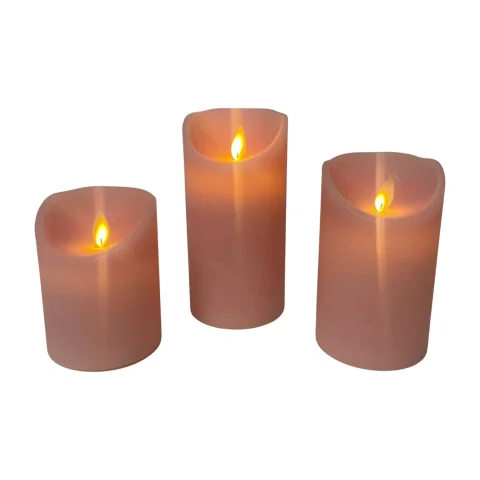 Ledkaarsen roze - set van 3