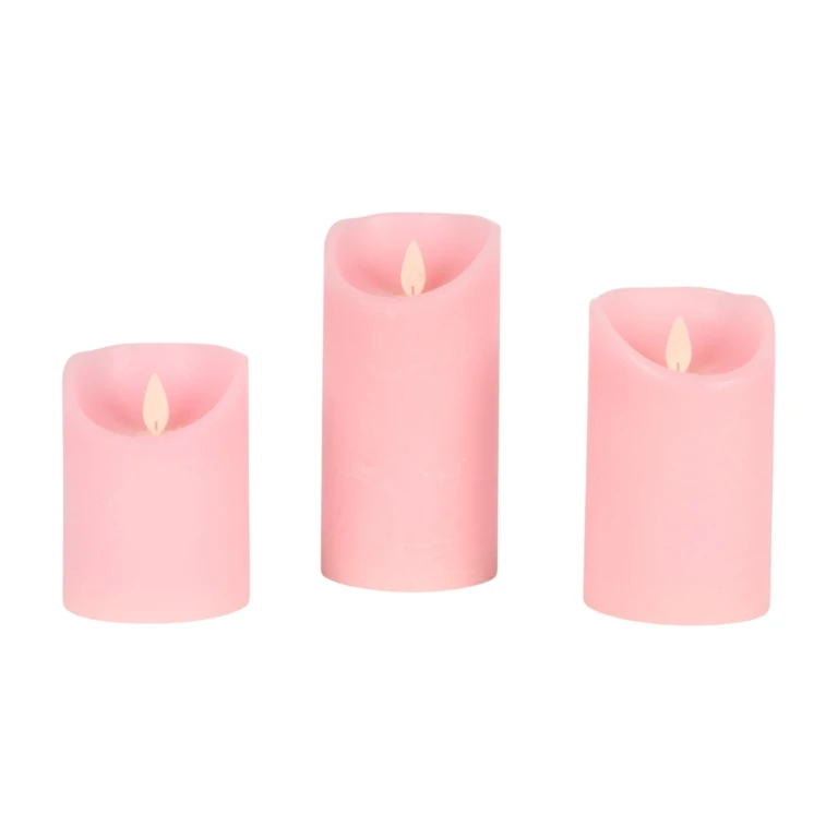 LED-ljus rosa – set om 3