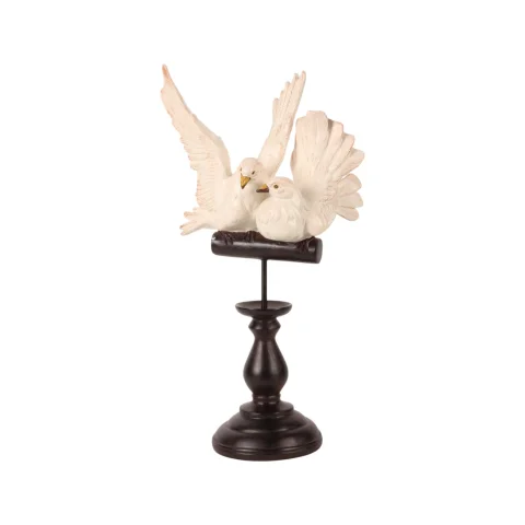 Vogels op stok - crème - 48 cm