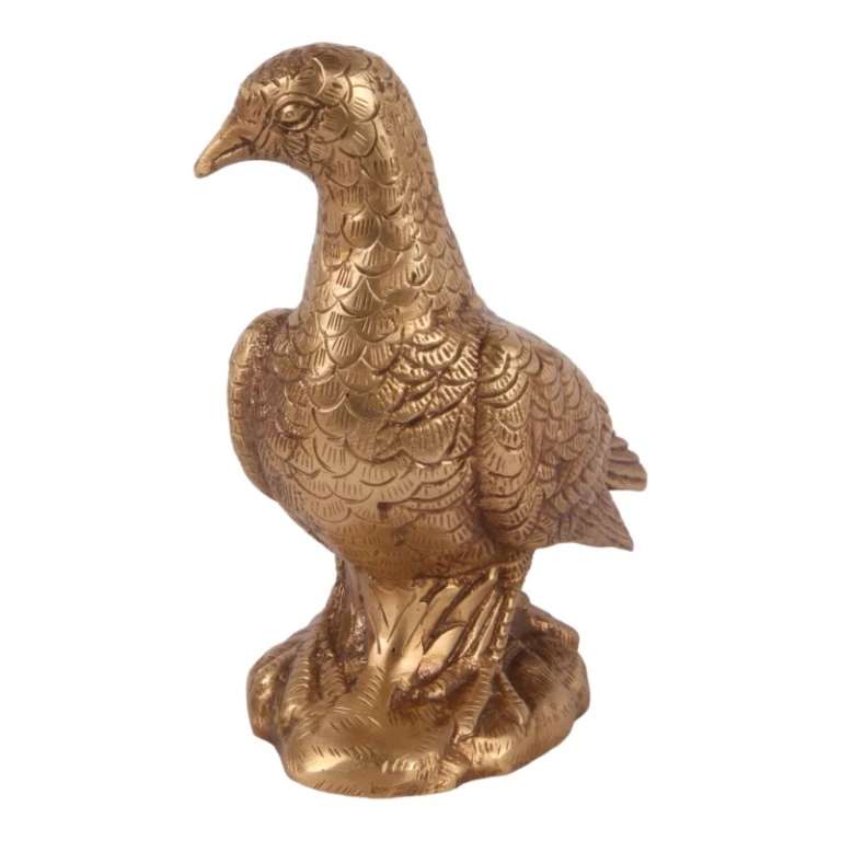Duva i mässing - guld - 15 cm
