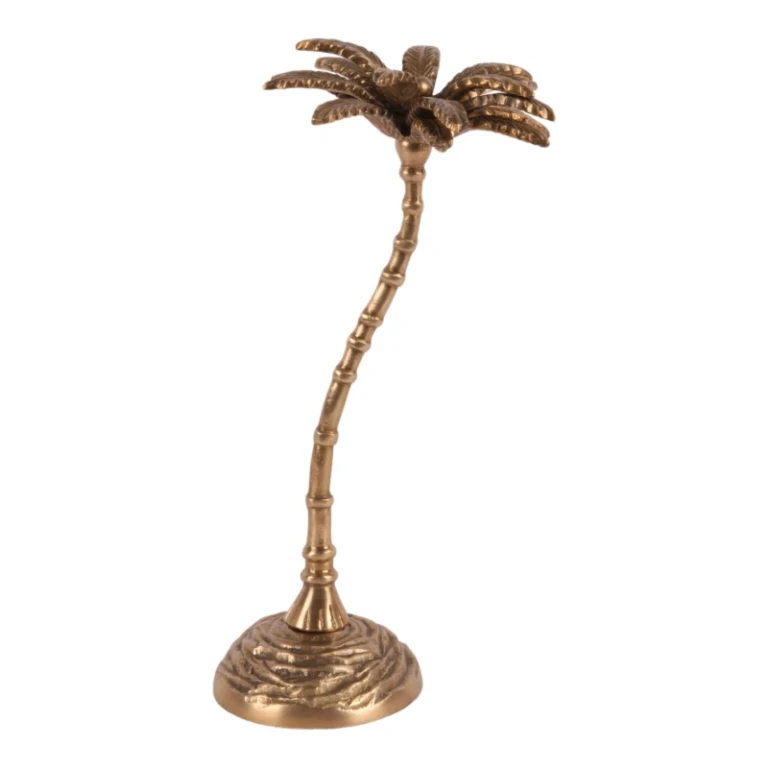 Dekorativ palmträd - guld - 23,5 cm - mässing