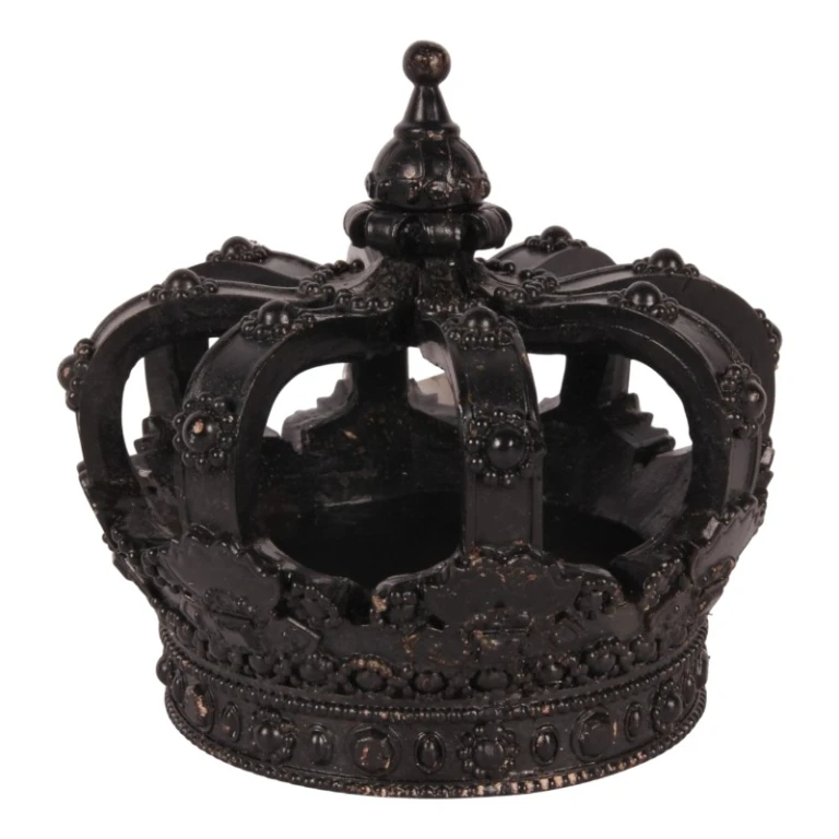 Dekorativ krona - svart - 13,2 cm - kunstharts