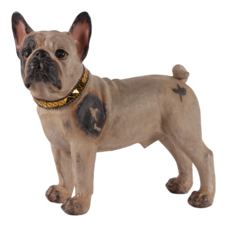 Hundstaty Franse bulldog - brun - 32 cm