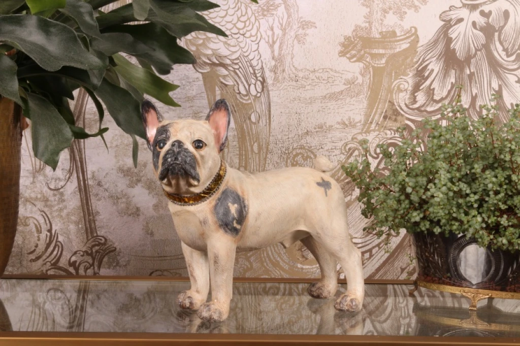Hundstaty Franse bulldog - brun - 32 cm