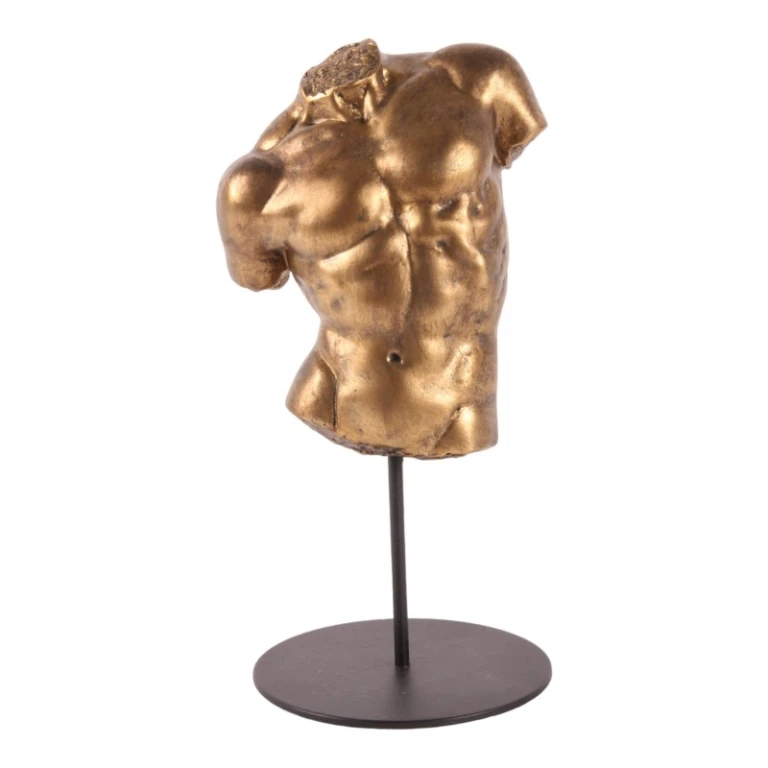 Manlig buste - guld - 26 cm