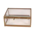 Smyckeslåda 11 x 9 x 4,5 cm – guld – mässing och glas