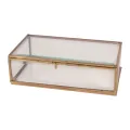 Smyckeslåda 17,5 x 10 x 5,5 cm - guld - mässing och glas