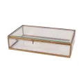 Smyckeslåda 22,5 × 14 × 5,5 cm – guld – mässing och glas