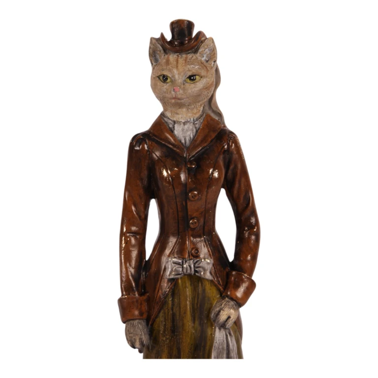 Kattstaty i brunt - 29 cm - 1 st