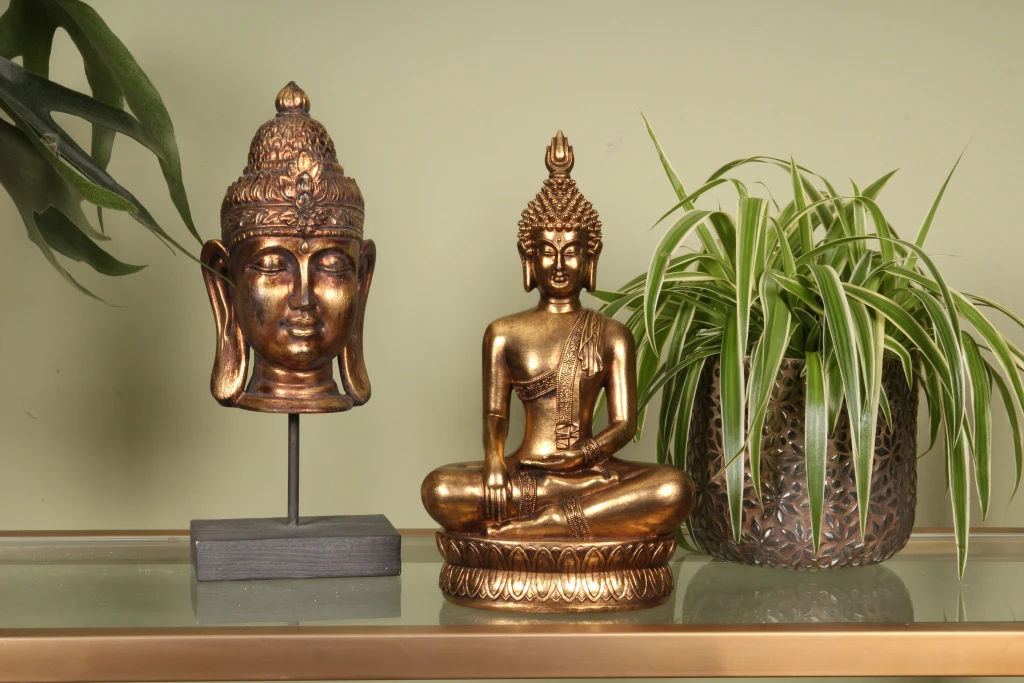 Buddha-byst - guld - 36,5 cm