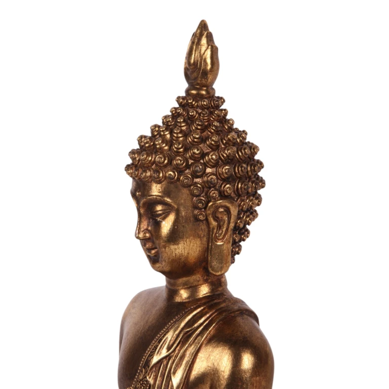 Buddha-figur - guld - 33 cm - konstharts