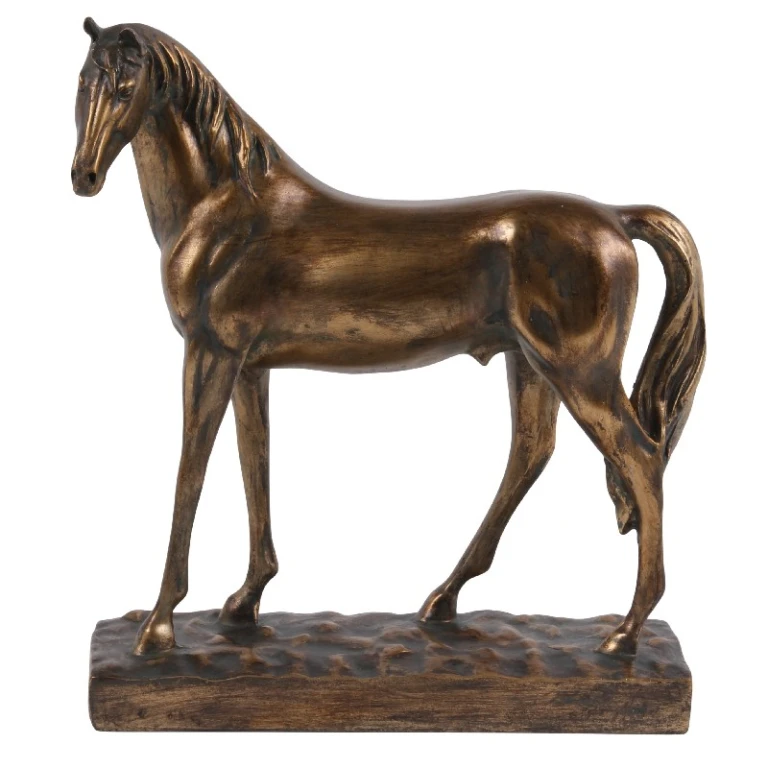 Häststaty - guld - 28 cm