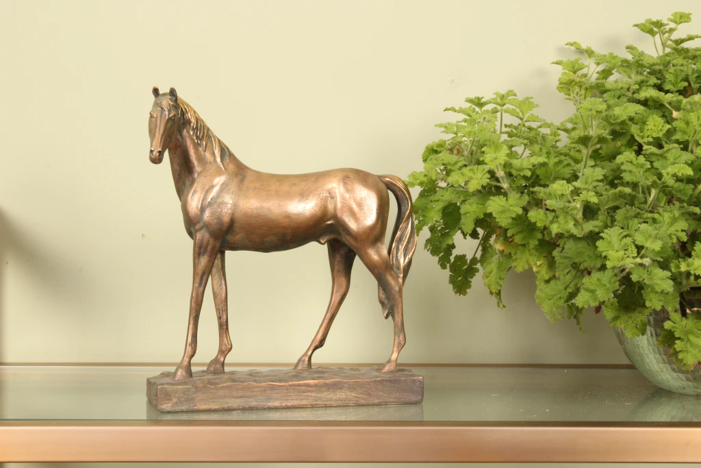 Häststaty - guld - 28 cm