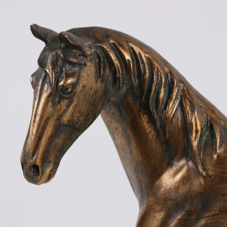 Häststaty - guld - 28 cm