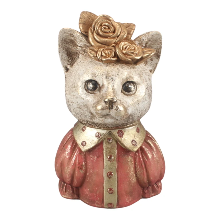 Kattbystatue - blandad - 17 cm