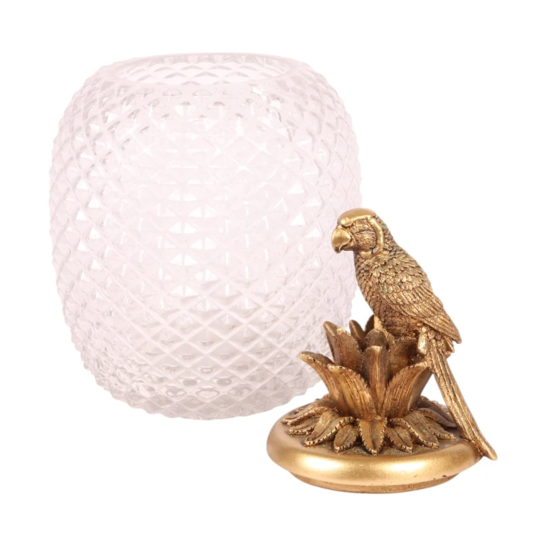 Dekorationskruka Papegoja - guld - 28,5 cm - 1 st