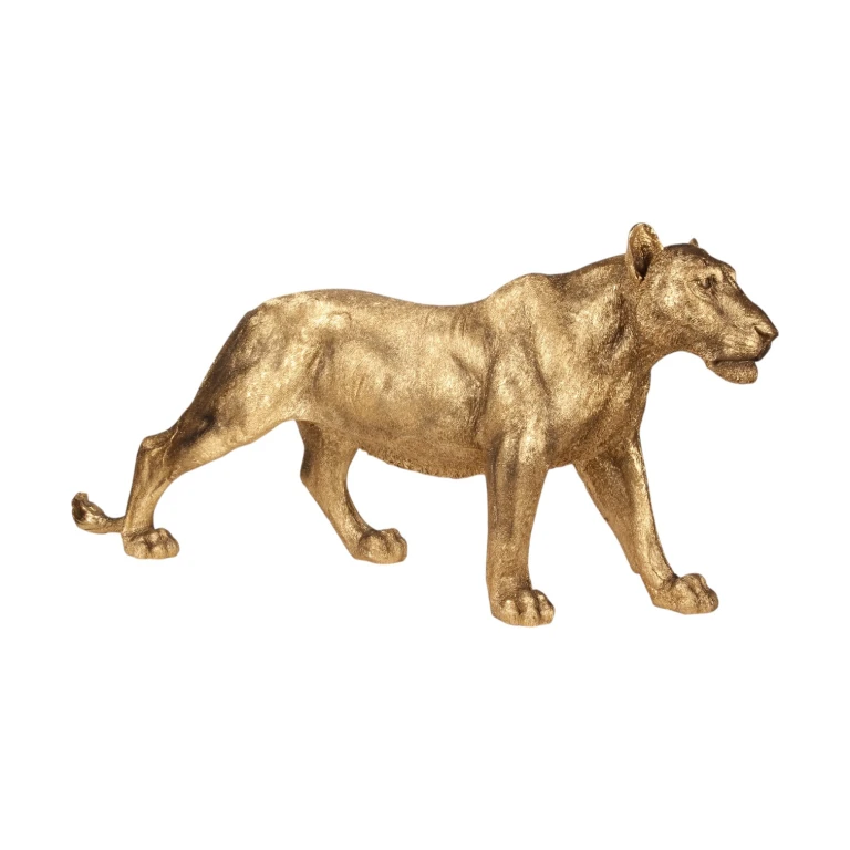 Lejoninna staty - guld - 124 cm