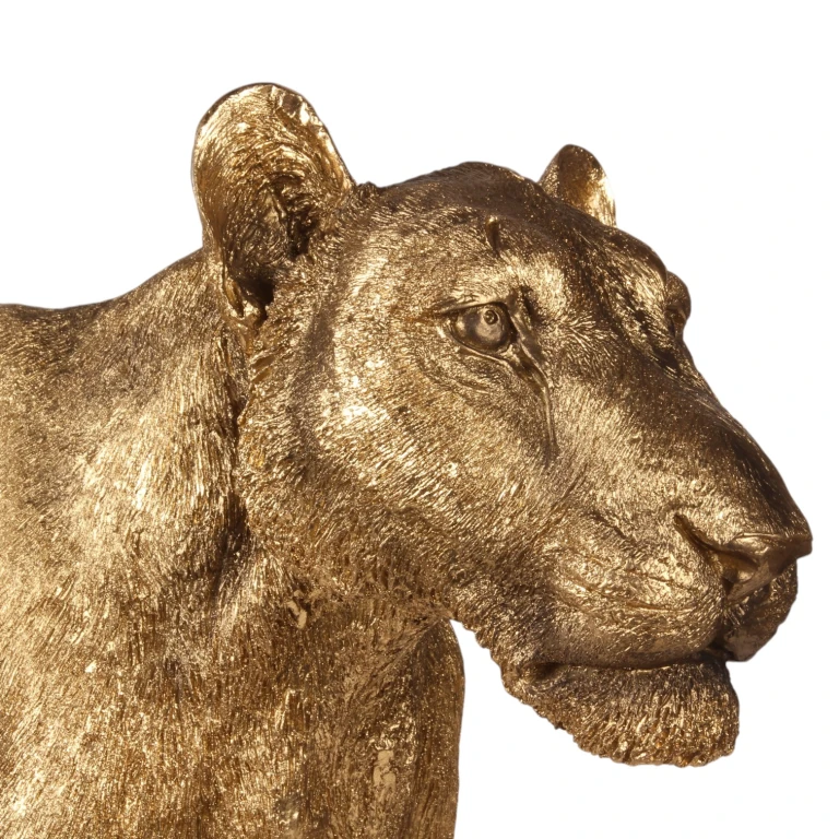 Lejoninna staty - guld - 124 cm