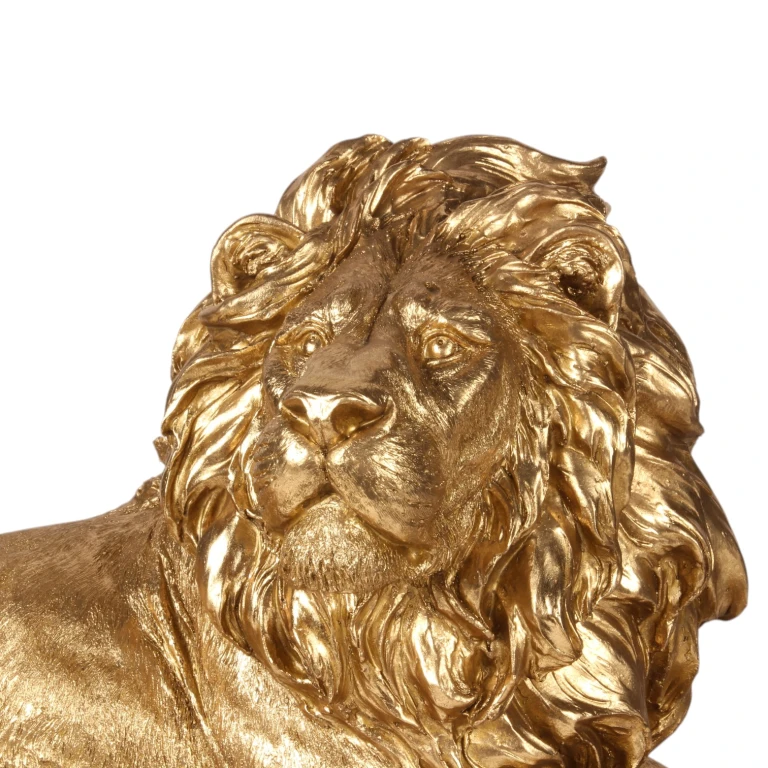Lejonstaty - guld - 80 cm