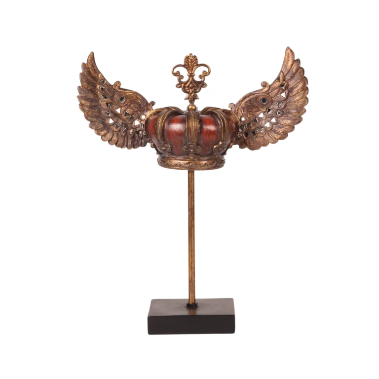 Krans på fot - röd/guld - 36,5 cm - konstharts