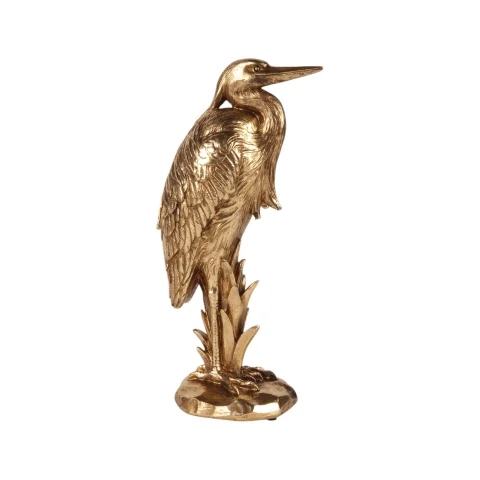 Reigerbeeld goud - 24,5 cm - 1 stuk