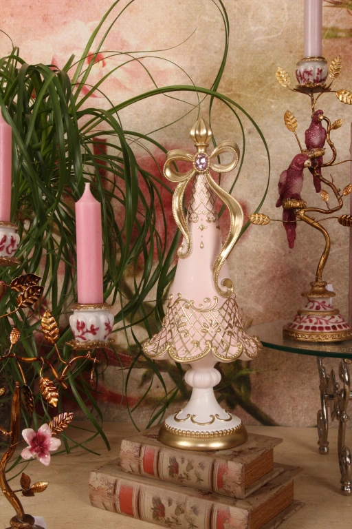 Miniatyrjulgran - rosa - 35,5 cm - konstharts
