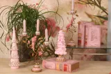 Miniatuurkerstboom - roze - 31,5 cm - kunsthars