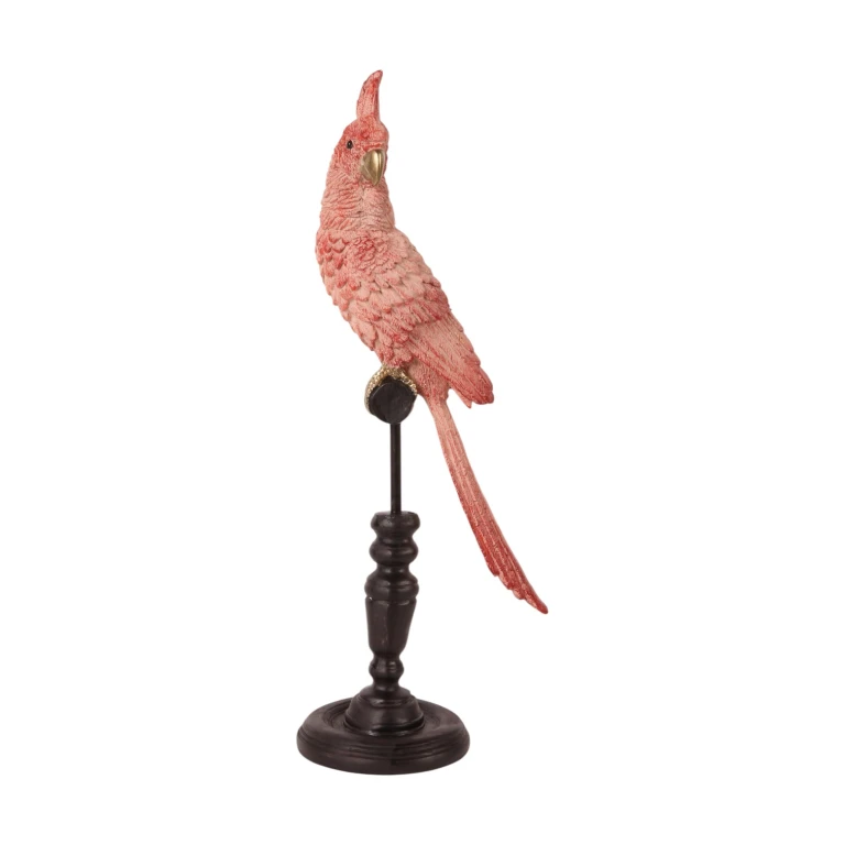 Papegoja på pinne – rosa – 35 cm
