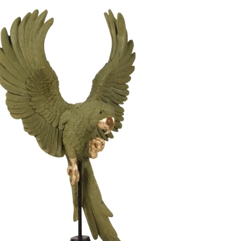 Papegaai op Stok 52,5 cm - Groen - Resin