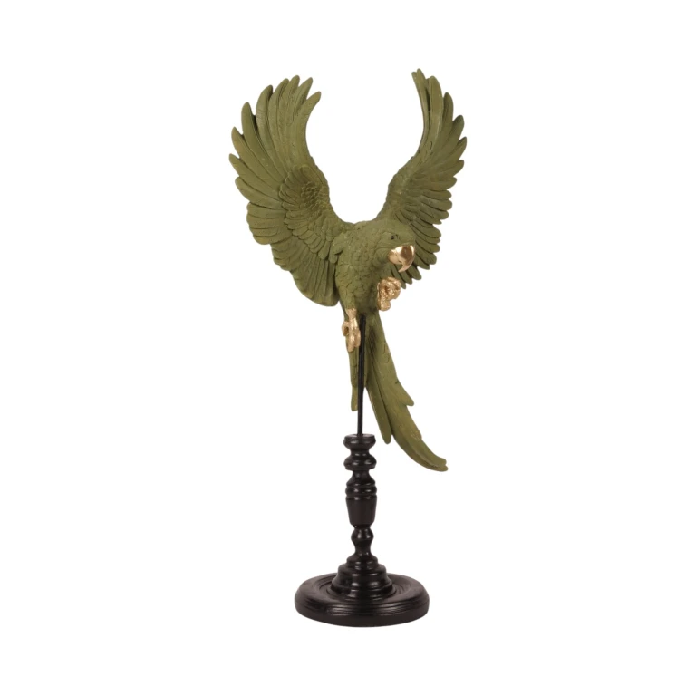 Papegoja på stång – grön – 52,5 cm