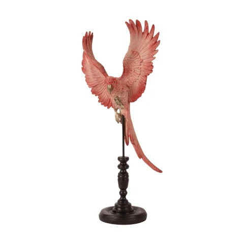Papegaai op stok - roze - 52,5 cm