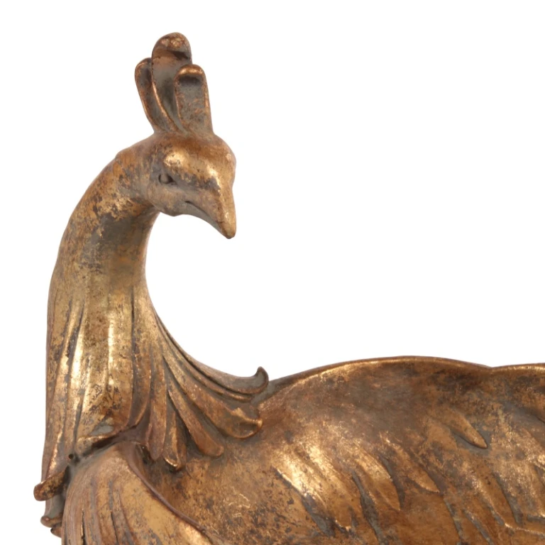 Dutch Style Sierschaal Pauw - guld - 45 cm