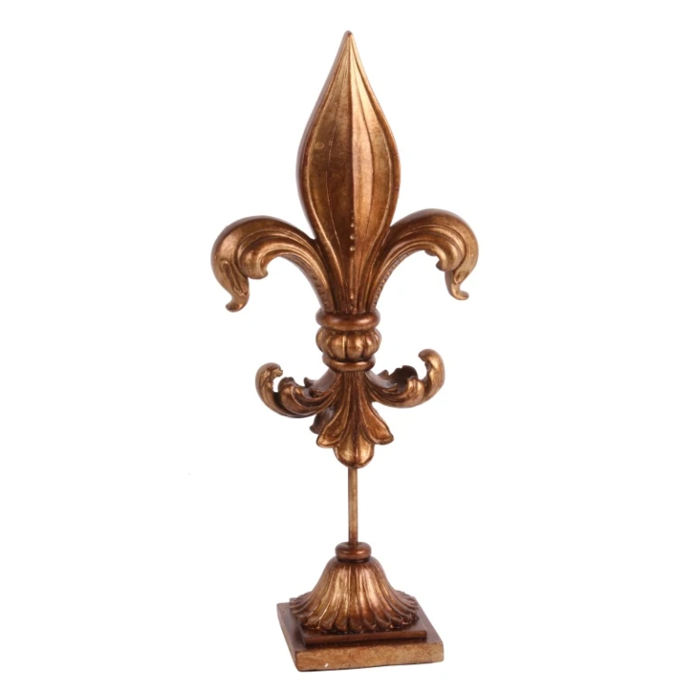 Fleur-de-lis på fot - guld - 38 cm - konstharts