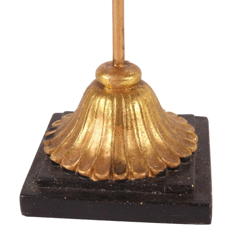 Dekorativ mask på fot - guld - 28 cm - konstharts