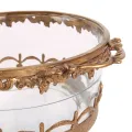 Waxinelichthouder 14 cm - Goud - Messing / Glas