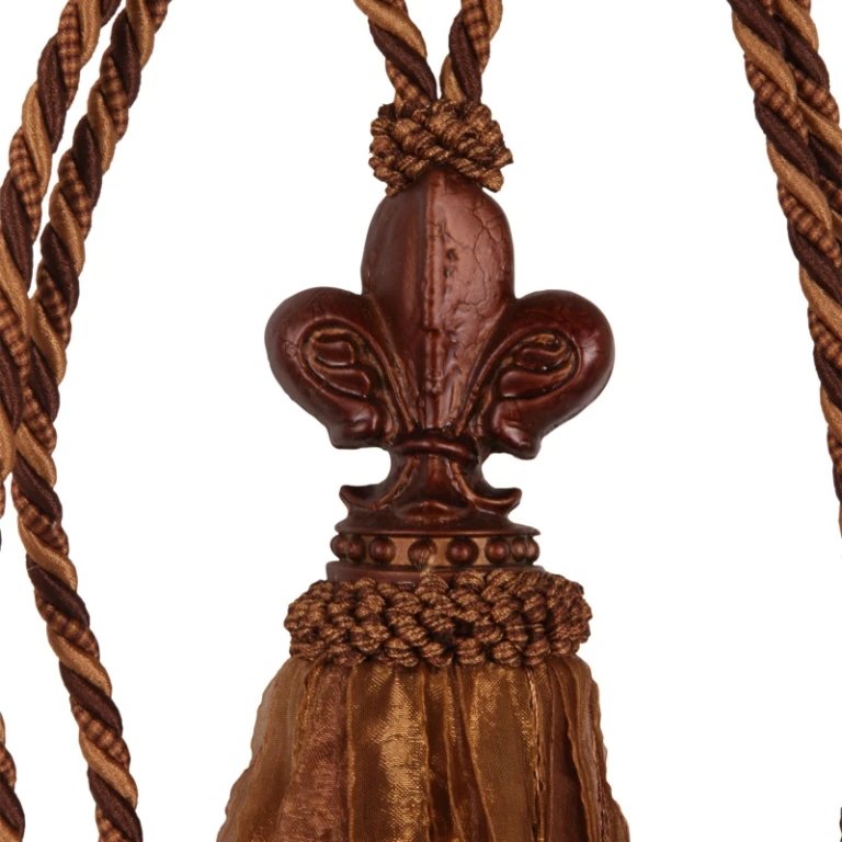 Gardinstjälp Fleur de Lis - 70 cm - brun - tyg
