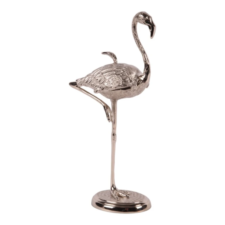 Förvaringslåda Flamingo - 29 cm - silver - mässing