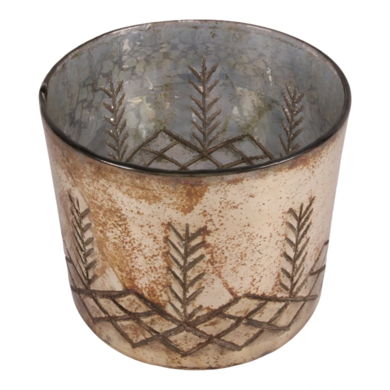Vaxlyshållare - silver - glas - 18 cm