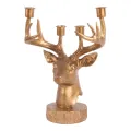 Kandelaar Hert 31.5 cm - Goud - Resin