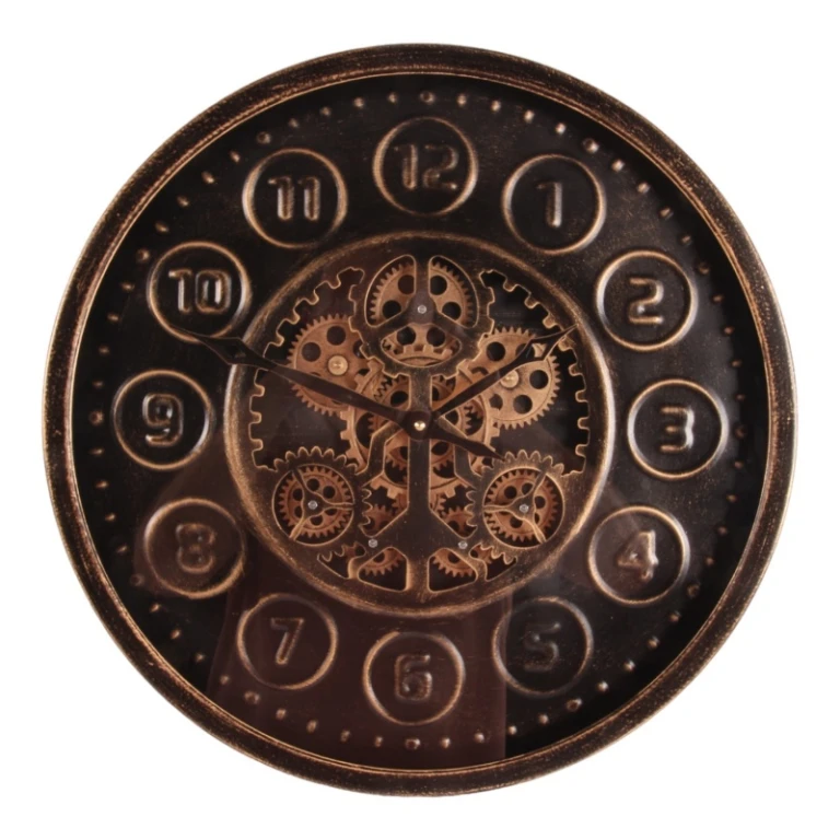 Väggklocka Stamford - svart - rund - metall - 46 cm