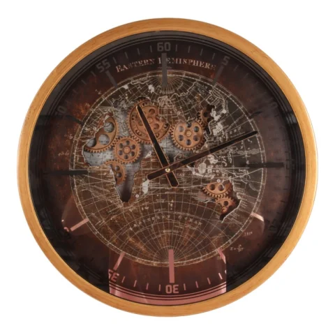 Wandklok Yankee 46 cm - Goud - Rond - Metaal