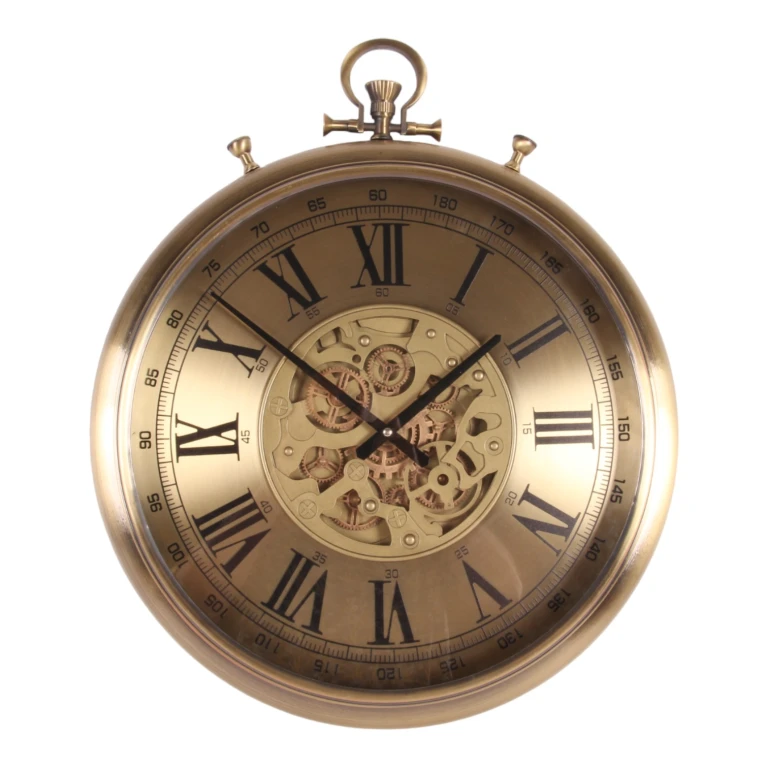Väggklocka Whitestone - 62 cm - guld - rund - metall