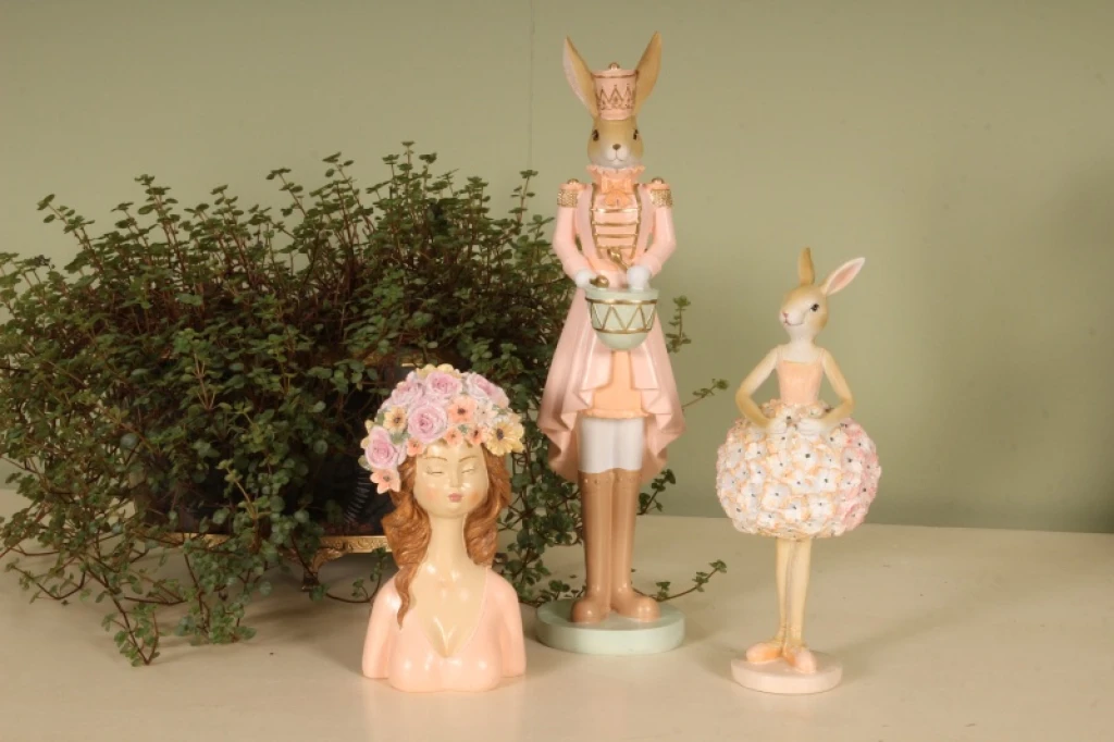 Kaninfigur - rosa - 22 cm