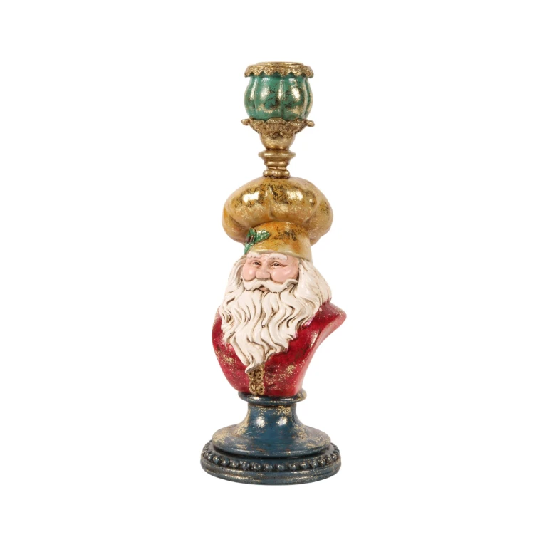 Kandelaber Tomten - 25 cm - guld - konstharts