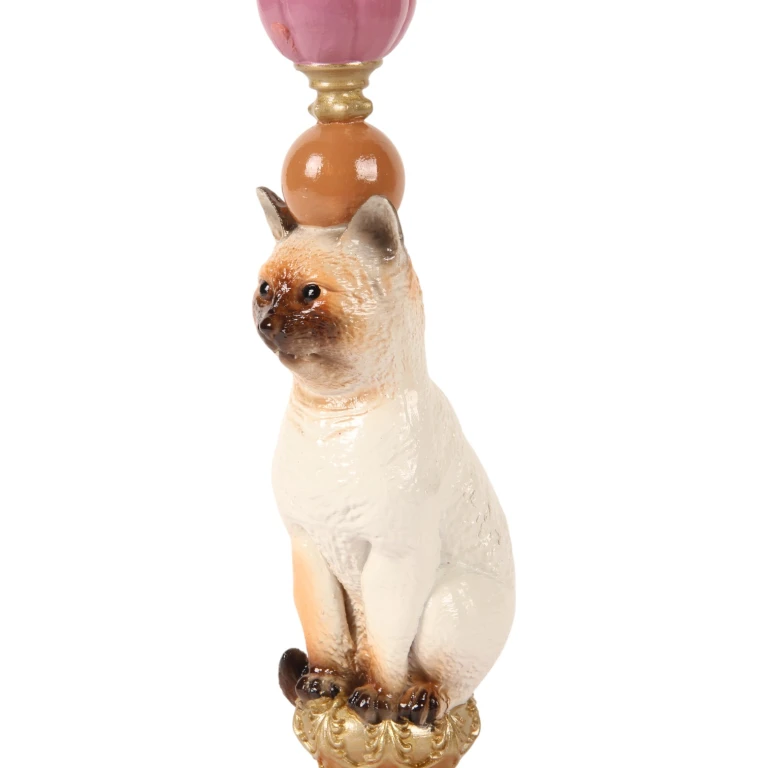 Kattkandelaber - 26 cm - flerfärgad - konstharts
