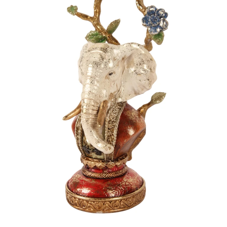 Kandelaber Elefant - 31 cm - färgglad - konstharts