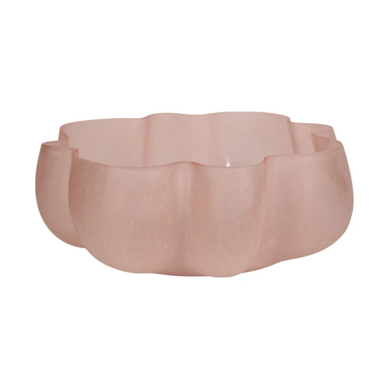 Dekorativ skål Lotus - rosa - glas - 40 cm - 1 styck