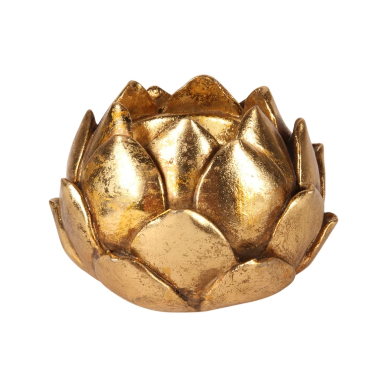 Kandelaber Blomma - 7,1 cm - guld - konstharts