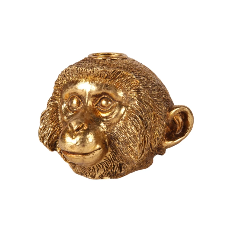 Kandelaber apa - 9 cm - guld - konstharts