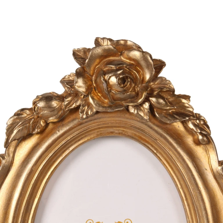 Fotram 10 x 15 cm - guld - konstharts - oval